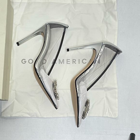 Good American Glass Cinder F*cking Rella Pump Heels NEW Size 8.5 - Picture 5 of 10